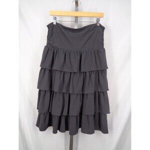 J Crew Gray Tiered Ruffle Skirt Size XL New